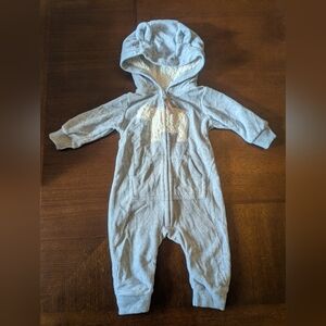 Carter's Light Blue Fleece Jumpsuit| 3M